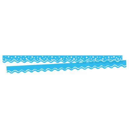 Picture of Barker Creek Scalloped-Edge Border Strips, 2 1/4in x 36in, Happy Pool Blue, Pre-K To College, Pack Of 26