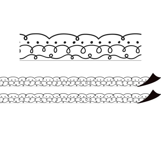 Picture of Teacher Created Resources Magnetic Border, Squiggles And Dots, 24ft Per Pack, Set Of 2 Packs