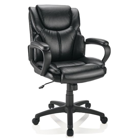 Picture of Realspace Mayhart Vinyl Mid-Back Task Office Chair, Black, BIFMA Compliant