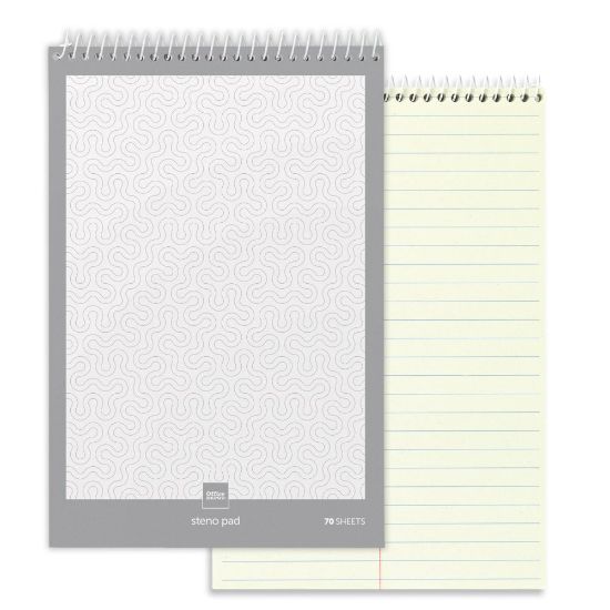 Picture of Office Depot Brand Steno Book, 6in x 9in, Gregg Ruled, 70 Sheets, Greentint