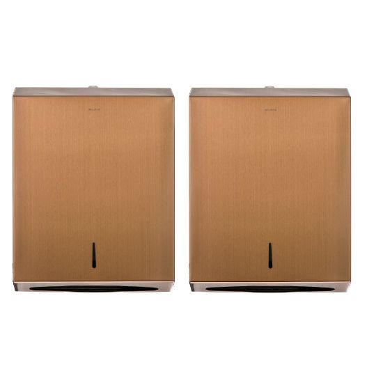 Picture of Alpine Industries Brushed Stainless Steel C-Fold/Multi-Fold Paper Towel Dispensers, Copper, Pack Of 2 Dispensers