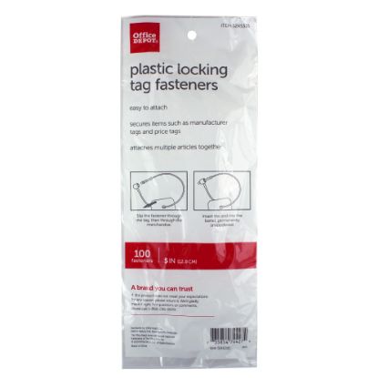 Picture of Office Depot Brand Fastener Locks, 5in, Clear, Pack Of 100 Fastener Locks