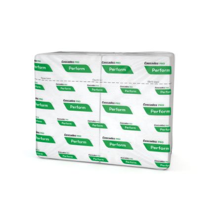 Picture of Cascades PRO Perform Interfold Napkins for Tandem, 1-Ply, White, 376 Napkins Per Sleeve, 16 Sleeve Per Pack