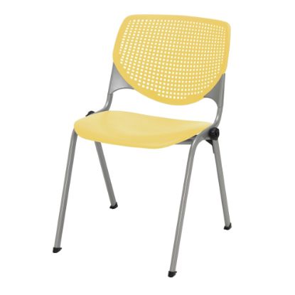 Picture of KFI Studios KOOL Stacking Chair, Yellow/Silver