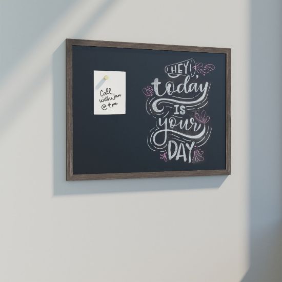 Picture of U Brands Magnetic Chalkboard, 23in X 17in, Brown Rustic Wood Frame