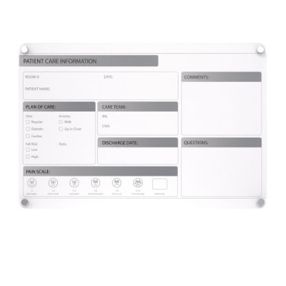 Picture of Ghent Graphics Non-Magnetic Dry-Erase Glassboard, 24in x 36in, White