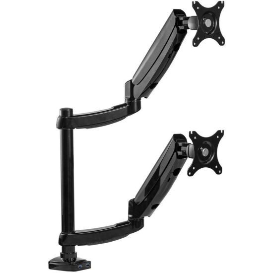 Picture of Fellowes Platinum Series Dual-Stacking Arm For Monitors Up To 27in, 27 3/16inH x 35 3/8inW x 3 1/4inD, Black, 8043401