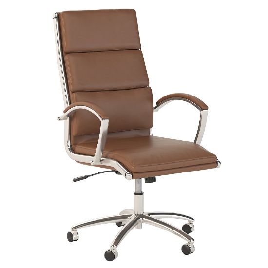 Picture of Bush Business Furniture Modelo Bonded Leather High-Back Office Chair, Saddle Tan, Standard Delivery