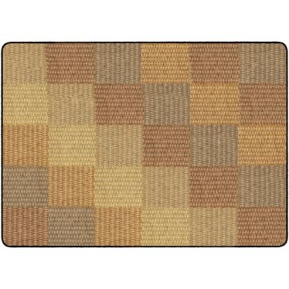 Picture of Flagship Carpets Basketweave Blocks Classroom Rug, 6ft x 8 3/8ft, Brown