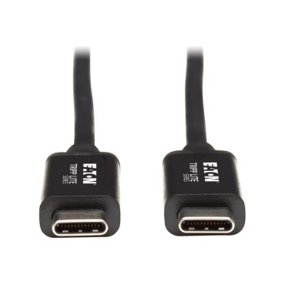 Picture of Tripp Lite Thunderbolt 3 Cable 40 Gbps Active 5A 100W PD 4K USB C M/M 1M - First End: 1 x USB Type C Male Thunderbolt 3 - Second End: 1 x USB Type C Male Thunderbolt 3 - 5 GB/s - Supports up to 3840 x 2160 - Nickel Plated Connector - Black