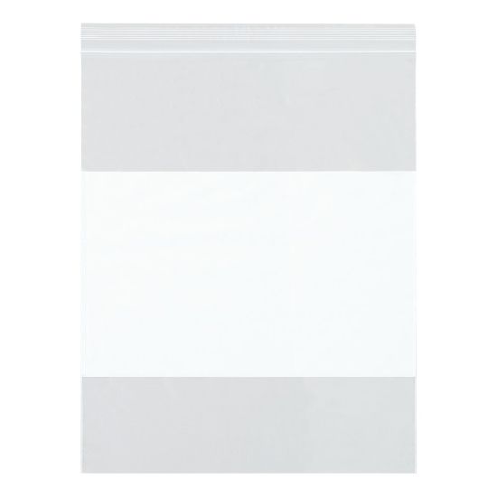 Picture of Partners Brand 4 Mil White Block Reclosable Poly Bags, 12in x 12in, Clear, Case Of 1000