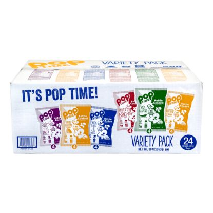 Picture of POPtime Kettle Cooked Popcorn Variety Case, 1 Oz, Case Of 24 Packs