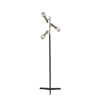 Picture of Adesso Melvin LED Floor Lamp, 62-1/2inH, Clear Shade/Black Base