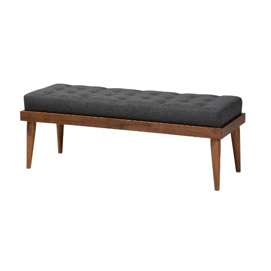 Picture of Baxton Studio 9302 Bench, 17-1/2inH x 47-1/4inW x 17-1/2inD, Dark Gray/Walnut