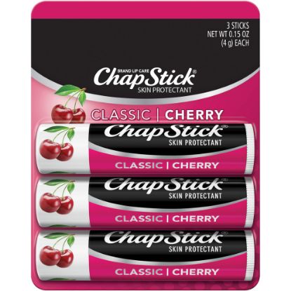 Picture of ChapStick Classic Lip Balms, Cherry, 0.15 Oz, Pack Of 3 Sticks