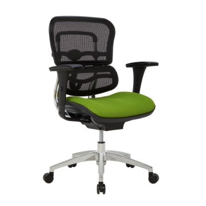 Picture of WorkPro 12000 Series Ergonomic Mesh/Premium Fabric Mid-Back Chair, Black/Lime, BIFMA Compliant