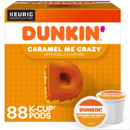 Picture of Dunkin Donuts Coffee K-Cup Pods, Caramel Me Crazy, Medium Roast, 22 Pods Per Box, Set Of 4 Boxes