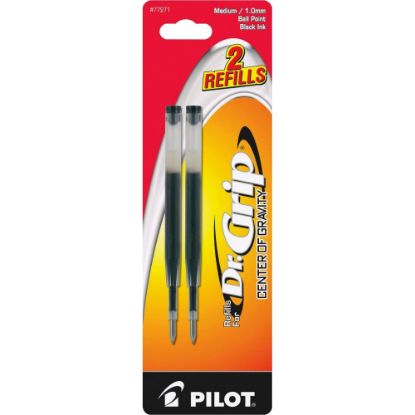 Picture of Pilot Dr. Grip Center Of Gravity Ballpoint Pen Refills, Medium Point, 1.0 mm, Black, Pack Of 2 Refills