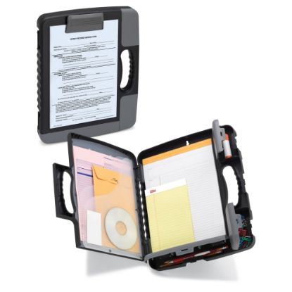 Picture of Office Depot Brand Portable Form Holder Storage Clipboard Case, 11-3/4in x 14-1/2in, Charcoal