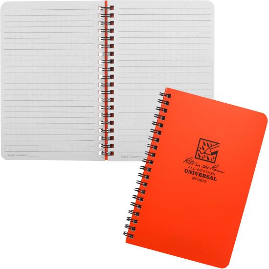 Picture of Rite in the Rain All-Weather Spiral Notebooks, Side, 4-5/8in x 7in, 64 Pages (32 Sheets), Orange, Pack Of 6 Notebooks