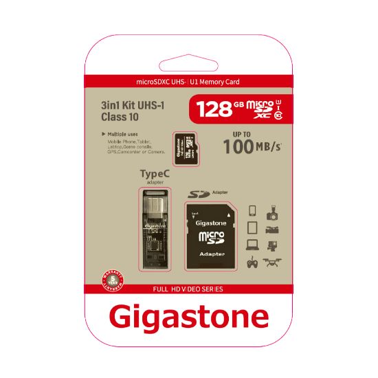 Picture of Dane-Elec Gigastone Full HD Class10 U1 Video MicroSDXC Card, 128GB