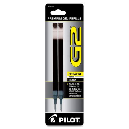 Picture of Pilot G2 Gel Refill, Extra Fine Point, 0.5mm, Black Ink, Pack of 2 Refills