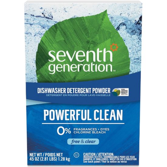 Picture of Seventh Generation Dishwasher Detergent - 45 oz (2.81 lb) - Free & Clear Scent - 12 / Carton - Clear