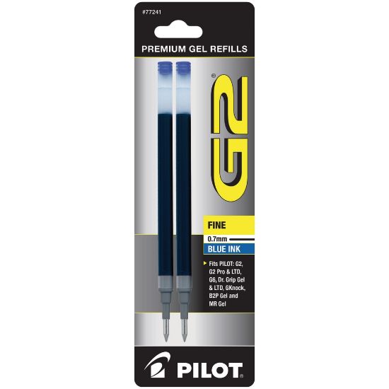 Picture of Pilot G2 Gel Refill, Fine Point, 0.7mm, Blue Ink, Pack of 2 Refills