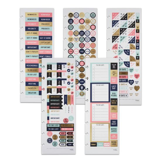 Picture of TUL Discbound Notebook Sticker Sheets, 3in x 8-1/2in, Assorted, 10 Sheets, 2 Sheets of 5 Designs