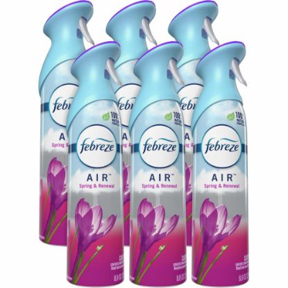 Picture of Febreze Odor-Fighting Air Freshener - Spray - 8.8 fl oz (0.3 quart) - Spring & Renewal - 6 / Carton - Odor Neutralizer, VOC-free