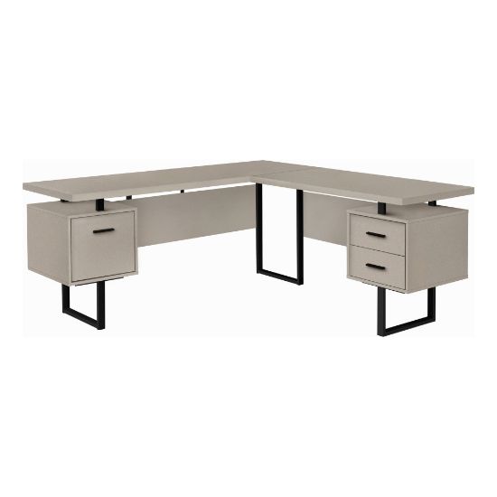 Picture of Monarch Specialties Dallas 71inW L-Shaped Corner Desk, Taupe