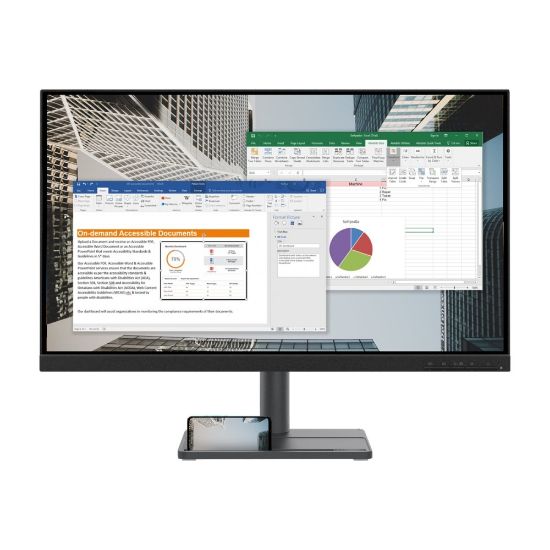 Picture of Lenovo L27e-30 - LED monitor - 27in - 1920 x 1080 Full HD (1080p) @ 75 Hz - IPS - 250 cd/m2 - 1000:1 - 4 ms - HDMI, VGA - raven black