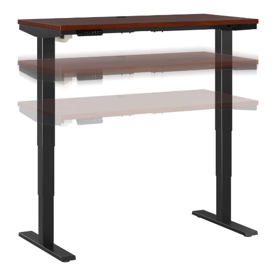 Picture of Bush Business Furniture Move 40 Series Electric 48inW x 24inD Electric Height-Adjustable Standing Desk, Hansen Cherry/Black, Standard Delivery