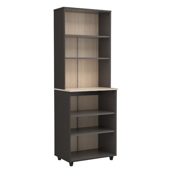 Picture of Inval Kratos Series 24inW Cabinet With Open Shelving, Dark Gray/Maple