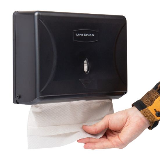 Picture of Mind Reader Multi-Fold Mounted Paper Towel Dispenser, 8inH x 10-1/4inW x 3-3/4inD, Black