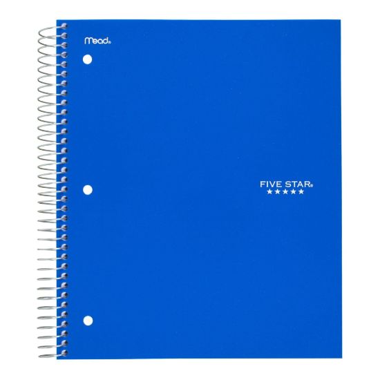 Picture of Five Star Wirebound Notebook Plus Study App, 1 Subject, College Ruled, 8 1/2in x 11in, Pacific Blue