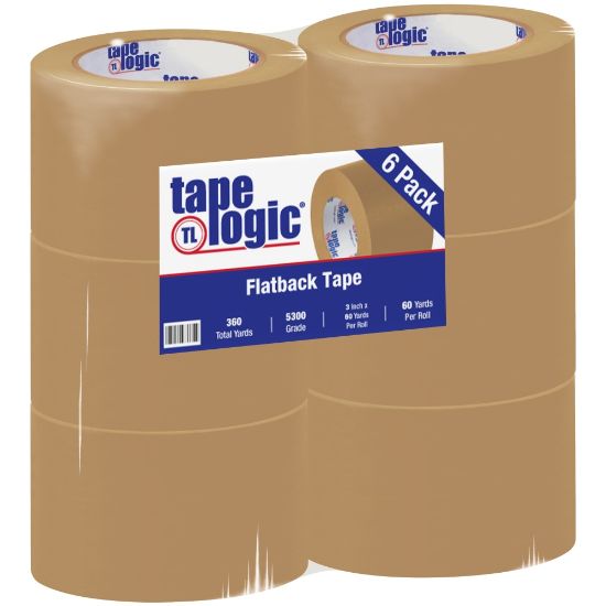 Picture of Tape Logic Flatback Tape, 3in Core, 3in x 60 Yd., Kraft, Case Of 6