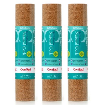 Picture of Kittrich Con-Tact Adhesive Rolls, 12in x 4ft, Cork, Pack Of 3 Rolls