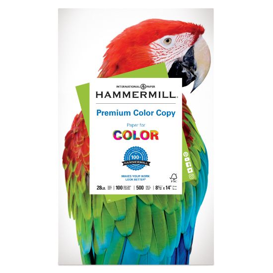 Picture of Hammermill Color Multi-Use Printer & Copy Paper, White, Legal (8.5in x 14in), 500 Sheets Per Ream, 28 Lb, 92 Brightness