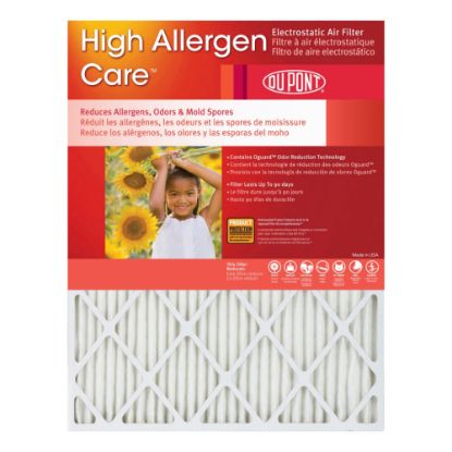 Picture of DuPont High Allergen Care Electrostatic Air Filters, 25inH x 14inW x 1inD, Pack Of 4 Filters