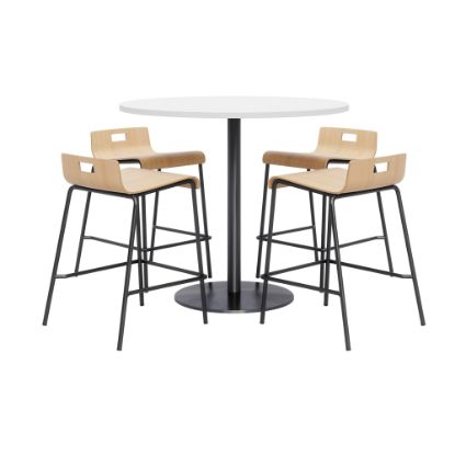 Picture of KFI Studios Proof High Bistro Table Set, Natural/Black/White