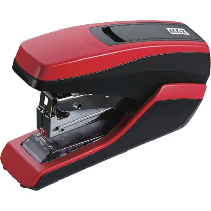 Picture of MAX HD-55FL Half-strip Stapler - 35 of 80g/m2 Paper Sheets Capacity - 100 Staple Capacity - Half Strip - 24/6mm, 26/6mm Staple Size - 1.34in Throat Depth - 1 Each - Red, Black