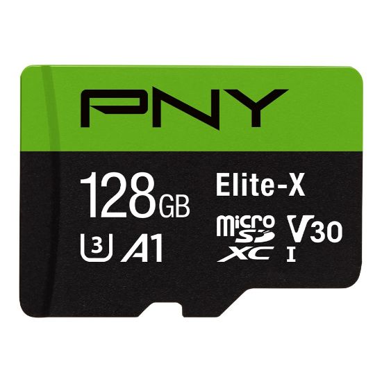 Picture of PNY 128GB Elite-X Class 10 U3 V30 microSDXC Flash Memory Card,- Class 10, U3, V30, UHS-I