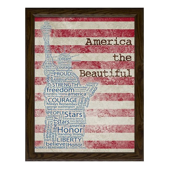 Picture of Timeless Frames Americana Framed Artwork, 16in x 12in, America The Beautiful