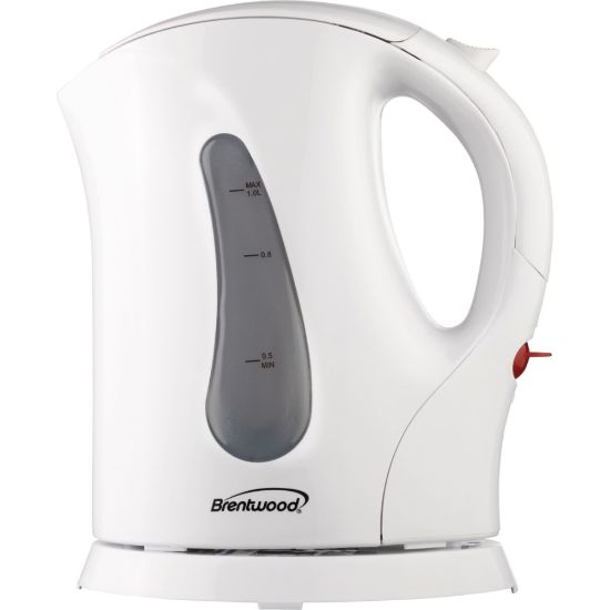 Picture of Brentwood Cordless Plastic Tea Kettle, 1L, White