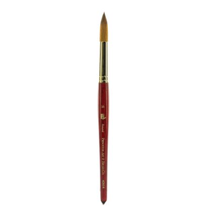 Picture of Princeton Series 4050 Heritage Synthetic Sable Watercolor Short-Handle Paint Brush, Size 16, Round Bristle, Sable Hair, Red