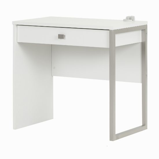 Picture of South Shore Interface 31inW Computer Desk With 1 Drawer, Pure White