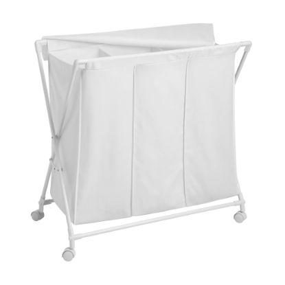 Picture of Honey-Can-Do Triple Rolling Hamper And Sorter, White