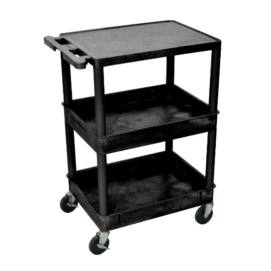 Picture of H. Wilson Plastic Tub Cart, 36 1/16inH x 24inW x 18inD, Black