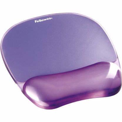 Picture of Fellowes Gel Crystals Mouse Pad With Wrist Rest, 1inH x 7.94inW x 9.25inD, Purple